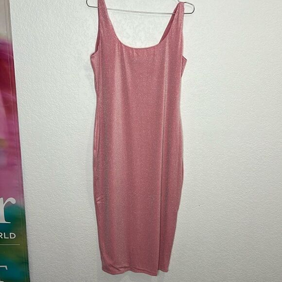 New Naked Wardrobe Metallic Hourglass
Midi Dress In Pink 2X - Picture 2 of 15